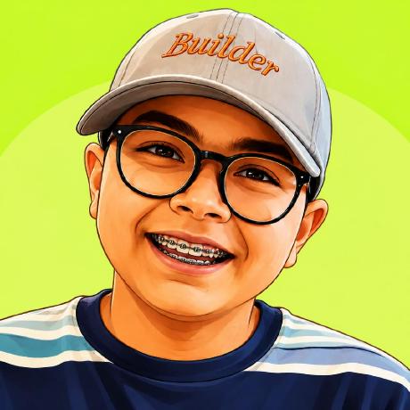 Illustrated portrait of Aatman (AJ) Jain on a lime background