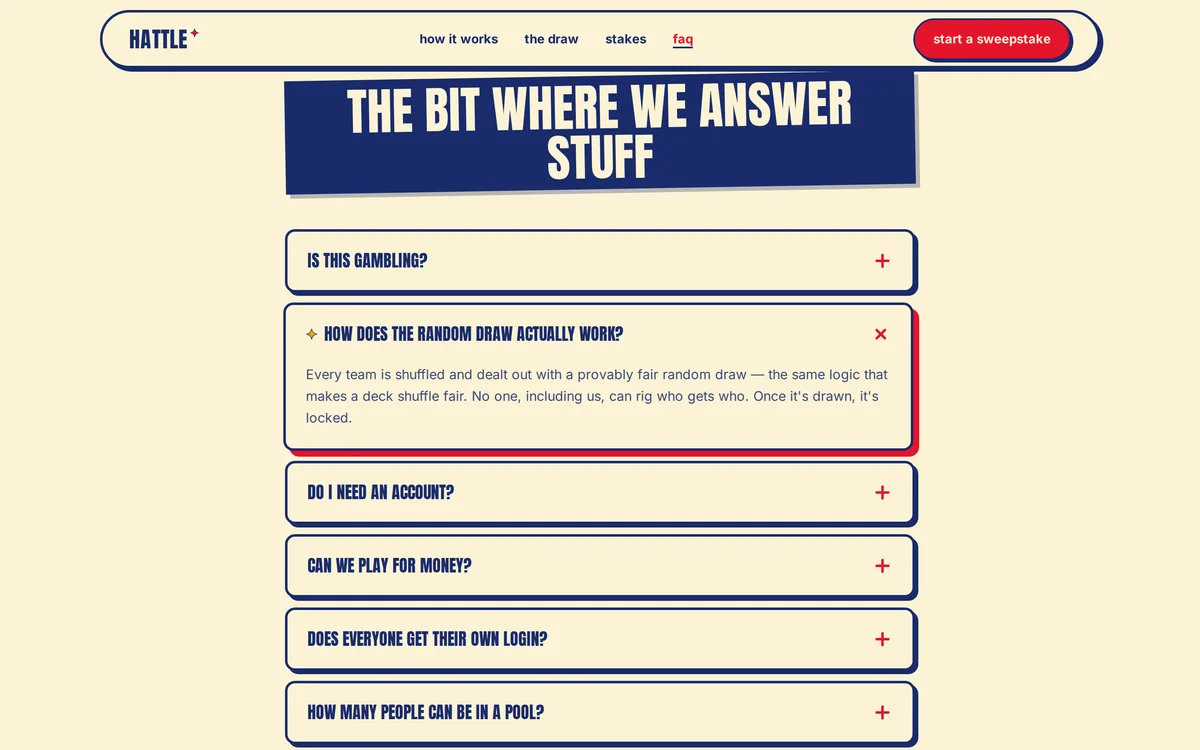 The Hattle FAQ with the answer to How does the random draw actually work? open.
